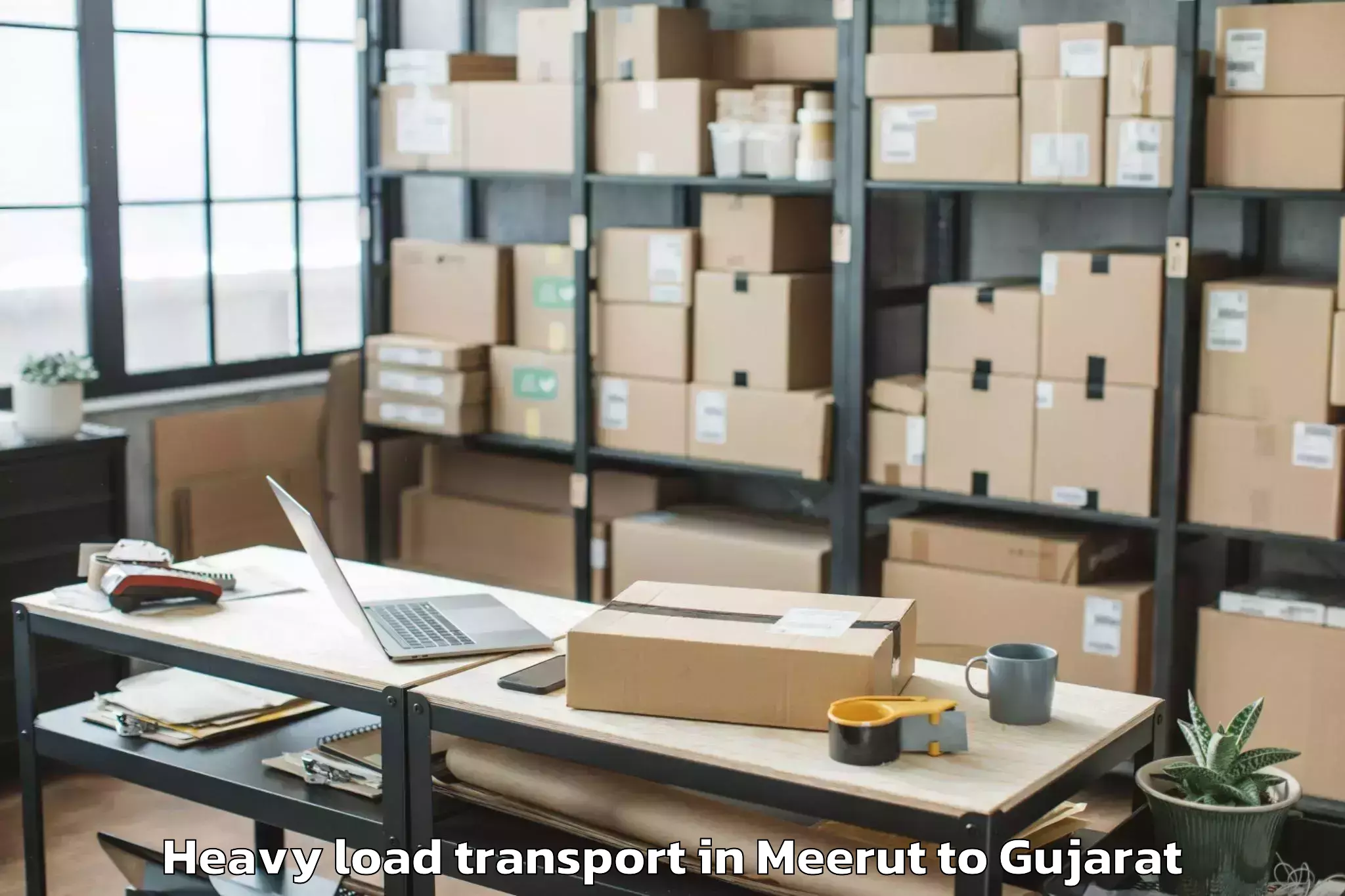 Top Meerut to Anklav Heavy Load Transport Available